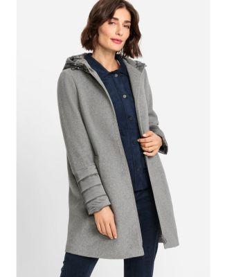 Women's Mixed Media Hoodied Car Coat Product Image