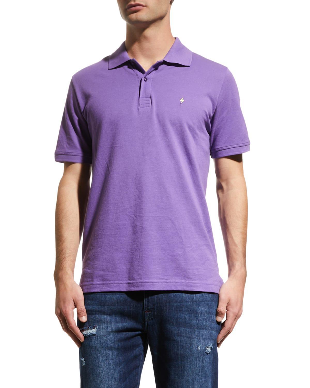 Mens Lightning Bolt Pima Cotton Knit Piqu Polo Shirt Product Image