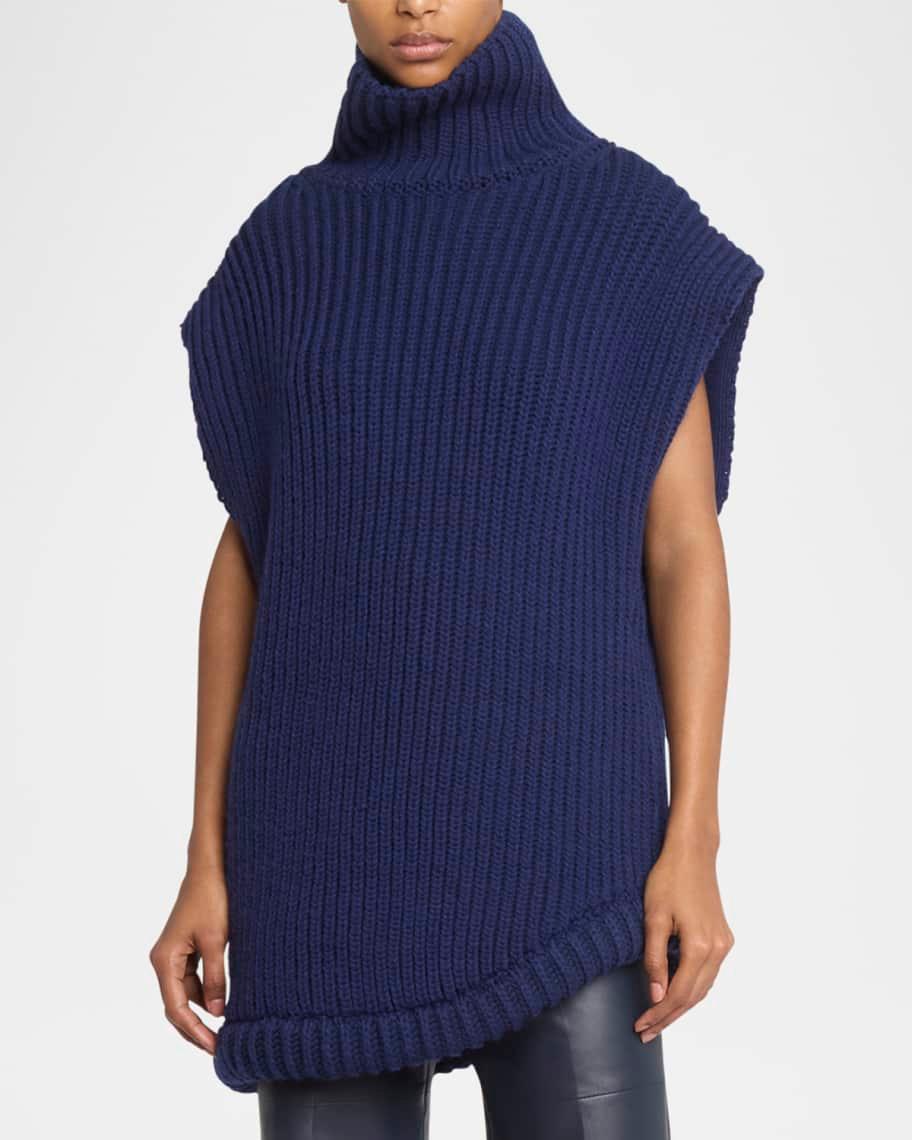 Turtleneck Sleeveless Rib Sweater product image