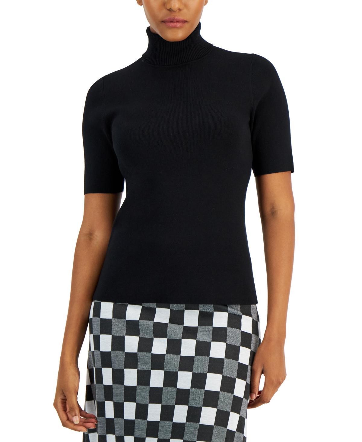 Anne Klein Womens Half-Sleeve Turtleneck Sweater Product Image