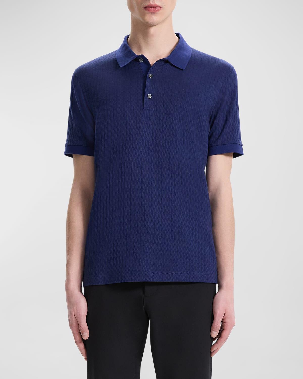 Theory Zelig Jacquard Stripe Cotton Polo Product Image