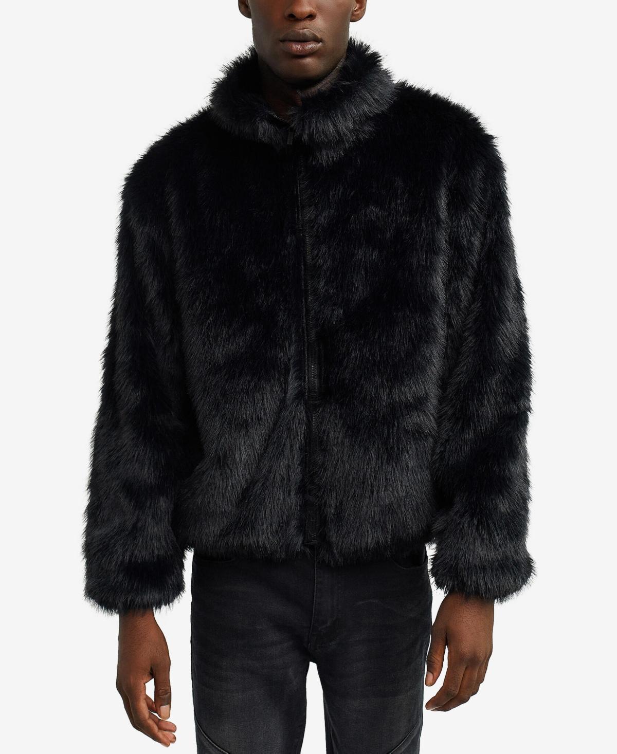 Reason Mens Faux Fur Full Zip Jacket Product Image