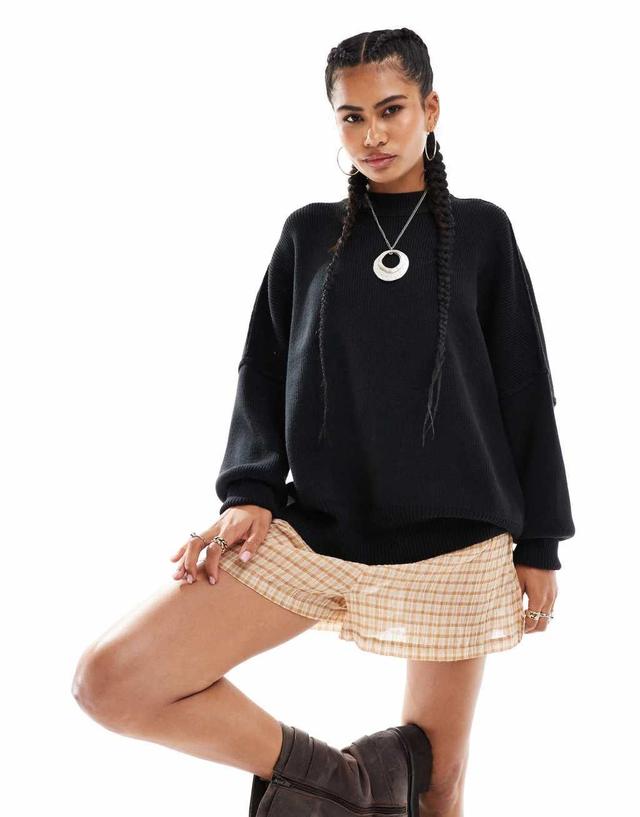 Free People easy street oversized sweater in black Product Image