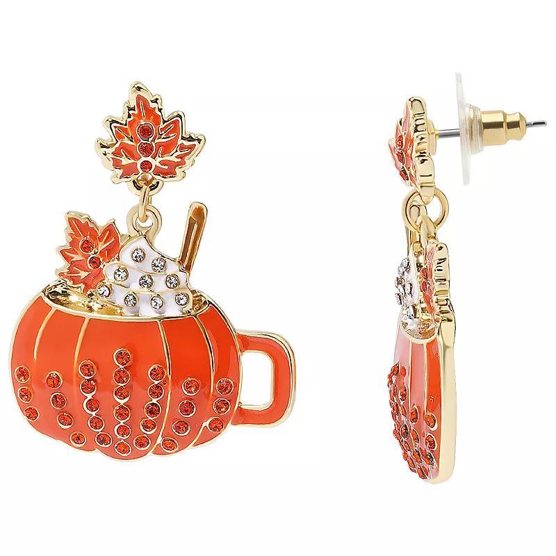 Celebrate Together Pumpkin Spice Mug Earrings, Womens, Orange Product Image