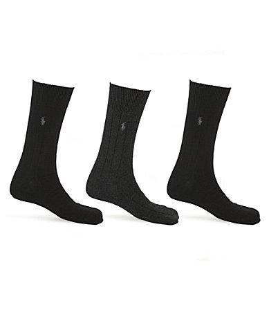 Polo Ralph Lauren Combed Assorted Color Cotton Dress Socks 3-Pack Product Image