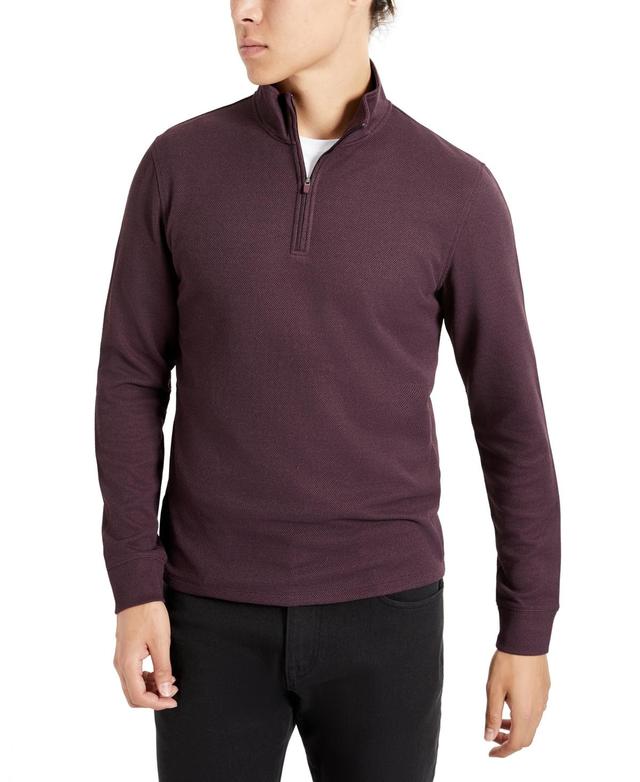 Kenneth Cole Mens Slim-Fit Quarter-Zip Knit Pullover Product Image