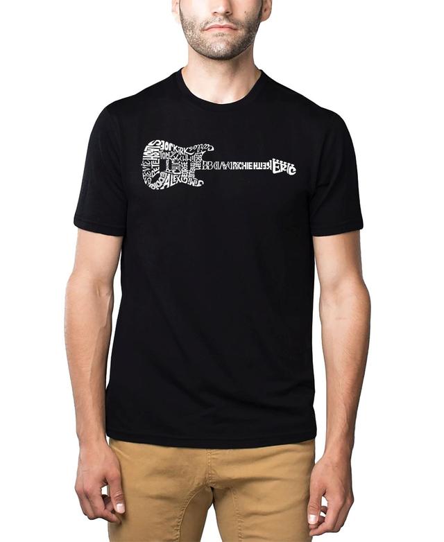 La Pop Art Mens Premium Word Art T-Shirt - Rock Guitar Body Word Art Product Image