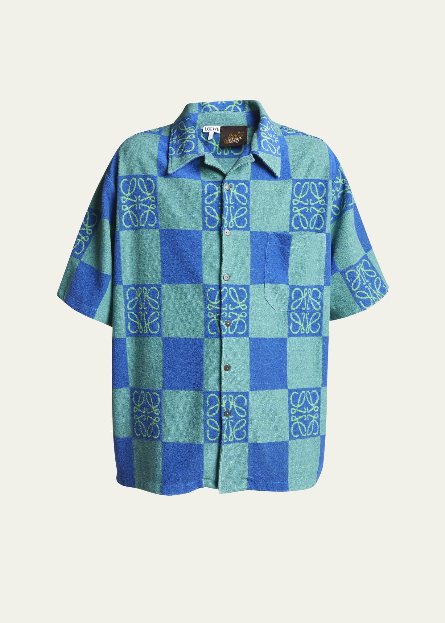 Mens Towel Terry Checkerboard Anagram Shirt Product Image