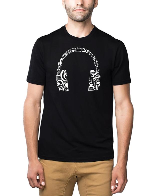 Mens Premium Blend Word Art Music Note Headphones T-shirt Product Image