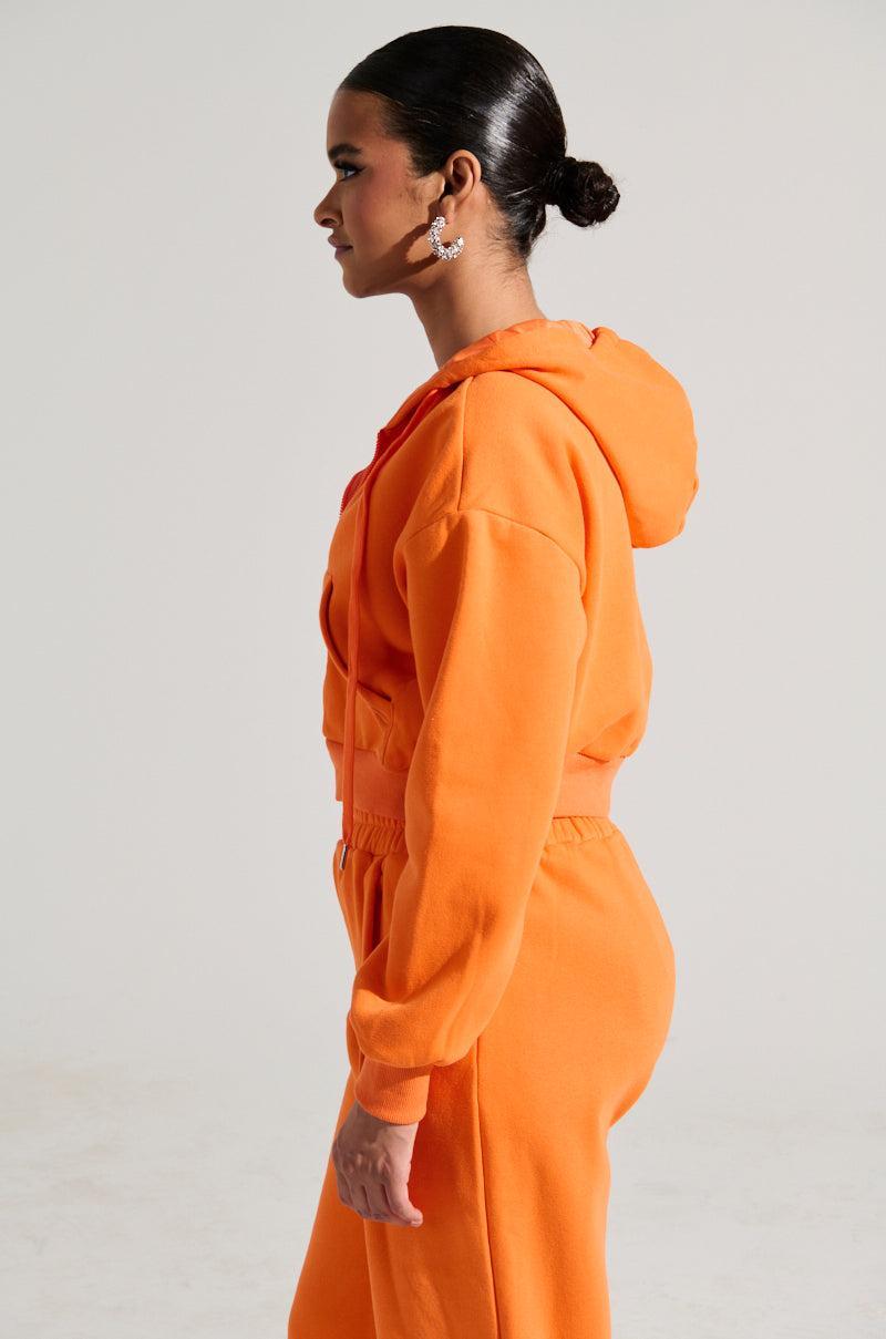 ORANGE CROP ZIP UP SWEATSHIRT Product Image