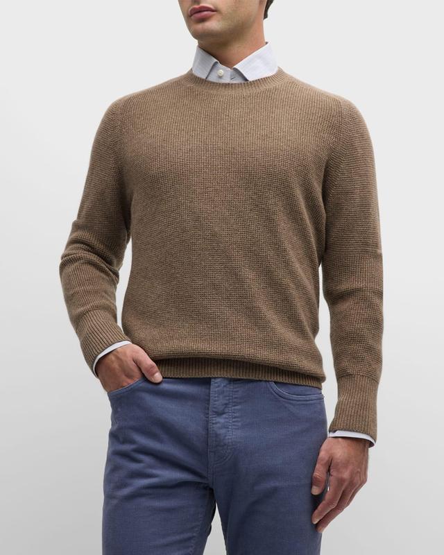 Mens Thermal Stitch Cashmere Sweater Product Image