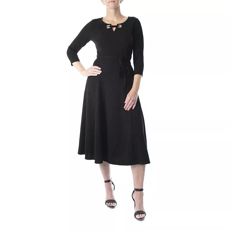 Womens Nina Leonard Grommet-Detail Midi Dress Brt Pink Product Image