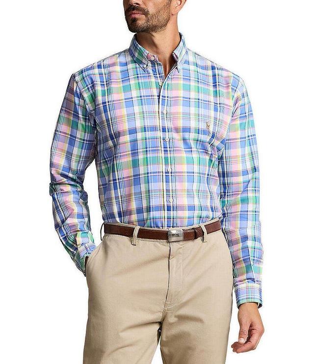 Polo Ralph Lauren Classic Fit Medium Plaid Performance Oxford Long Sleeve Woven Shirt Product Image