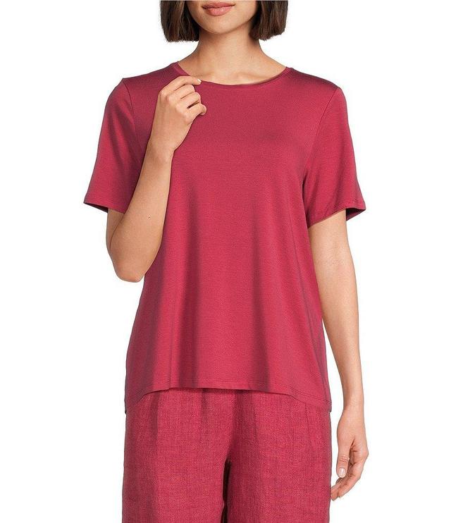 Eileen Fisher Jersey Knit Crew Neck Short Sleeve Top Product Image