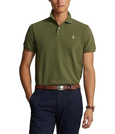 Men's Cotton Custom Slim Fit Mesh Polo Shirt In New England Blue Product Image