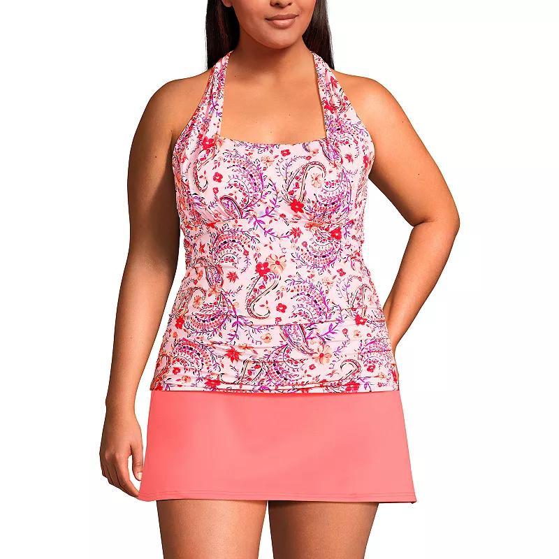 Plus Size Lands End UPF 50 Squareneck Halter Tankini Swimsuit Top, Womens Product Image