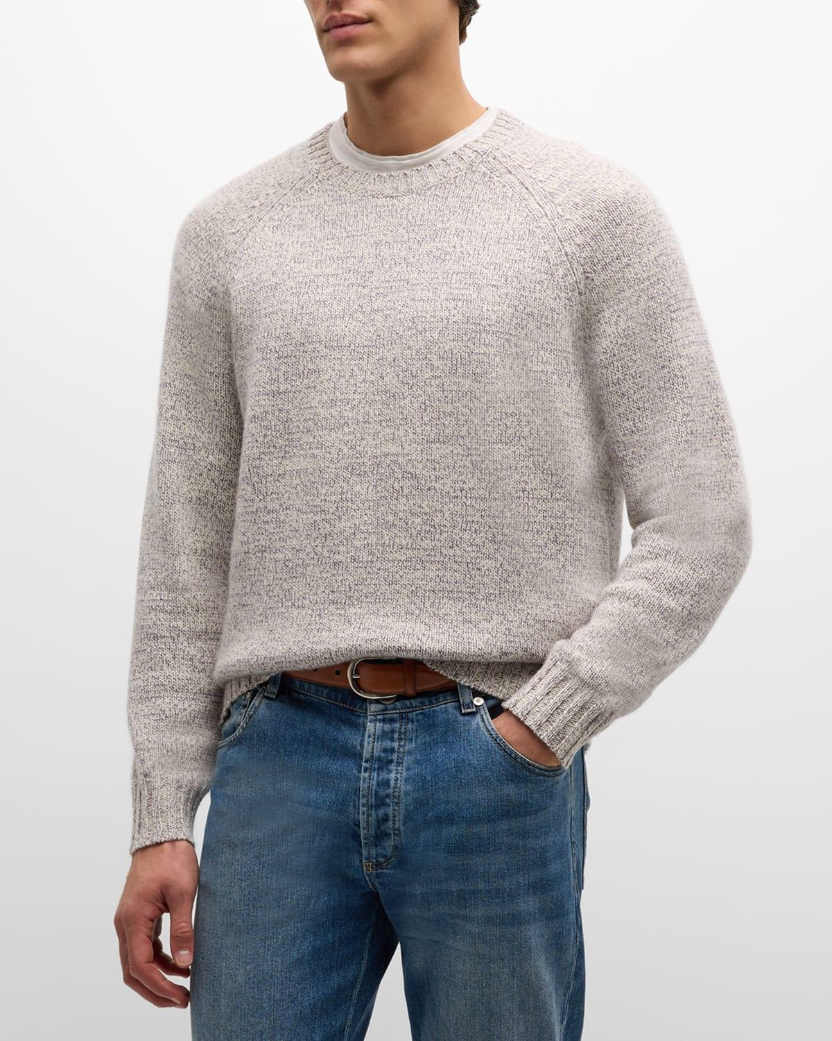 Mens Mouline Cashmere Crewneck Sweater Product Image