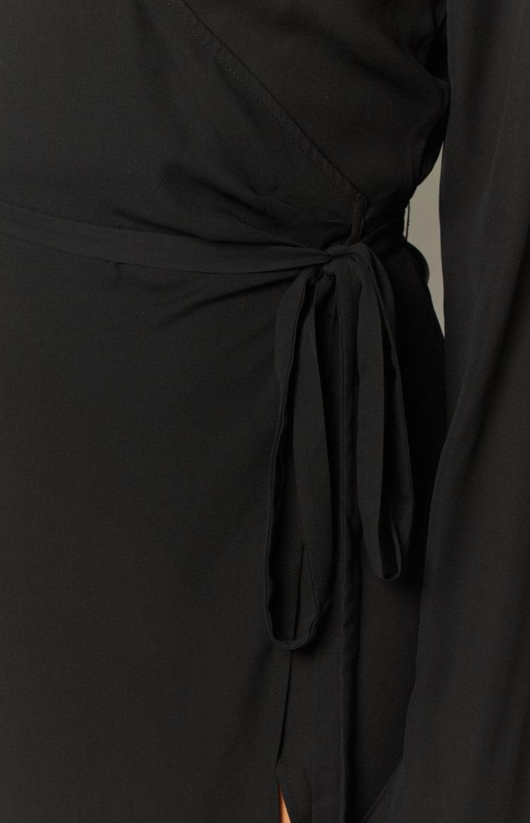 Reyna Black Long Sleeve Maxi Dress Product Image