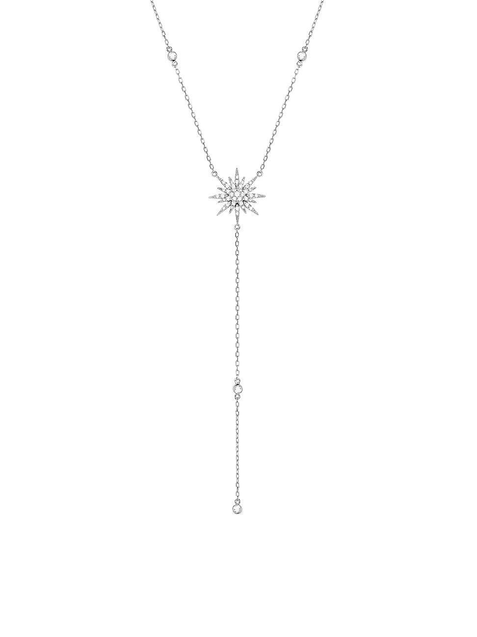 Womens Soleil 18K White Gold & Diamond Sun Y Necklace Product Image