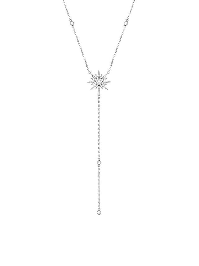 Womens Soleil 18K White Gold & Diamond Sun Y Necklace Product Image