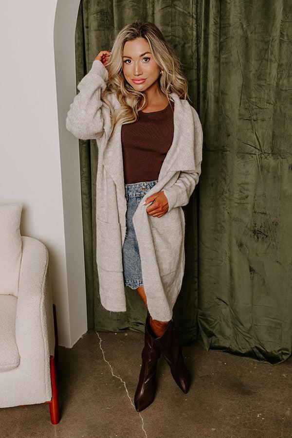 Fall Retreat Cardigan In Stone Product Image