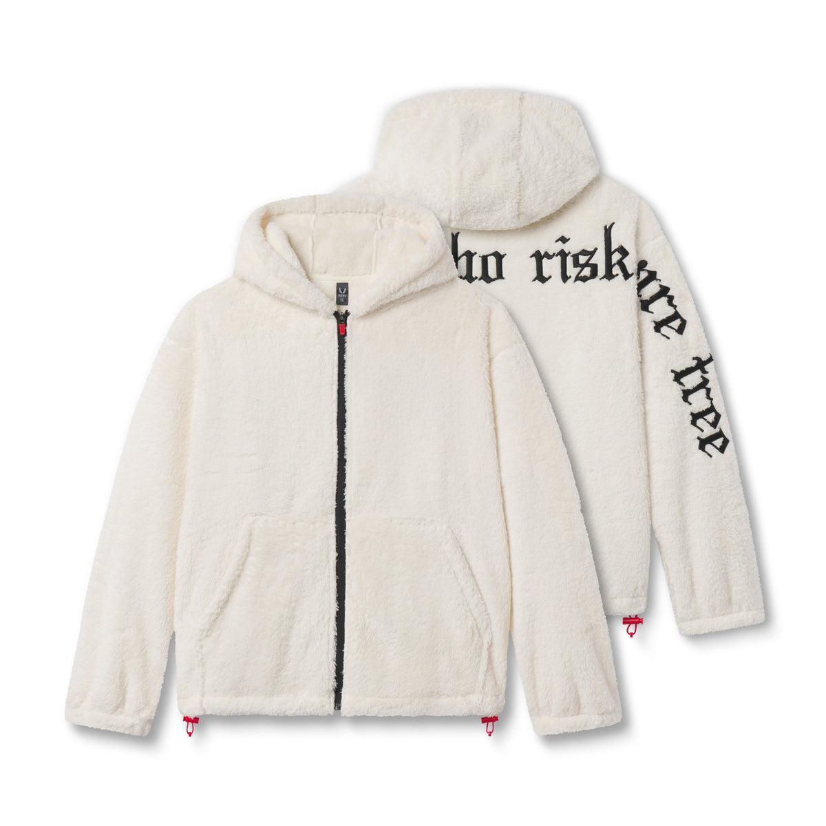 0887. Sherpa Recovery Full Zip Hoodie - Ivory Cream/Black Product Image