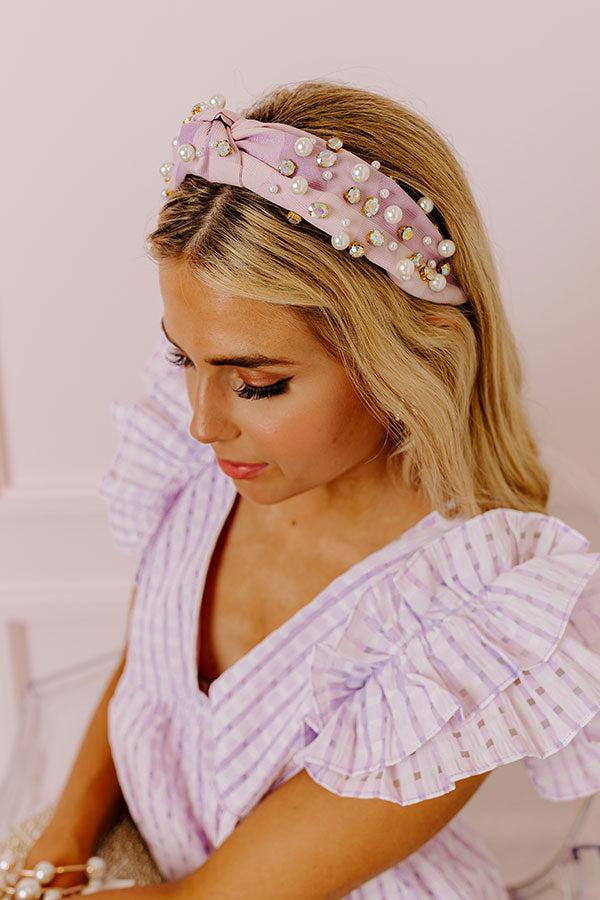 Blissful Break Embellished Headband In Lavender Product Image