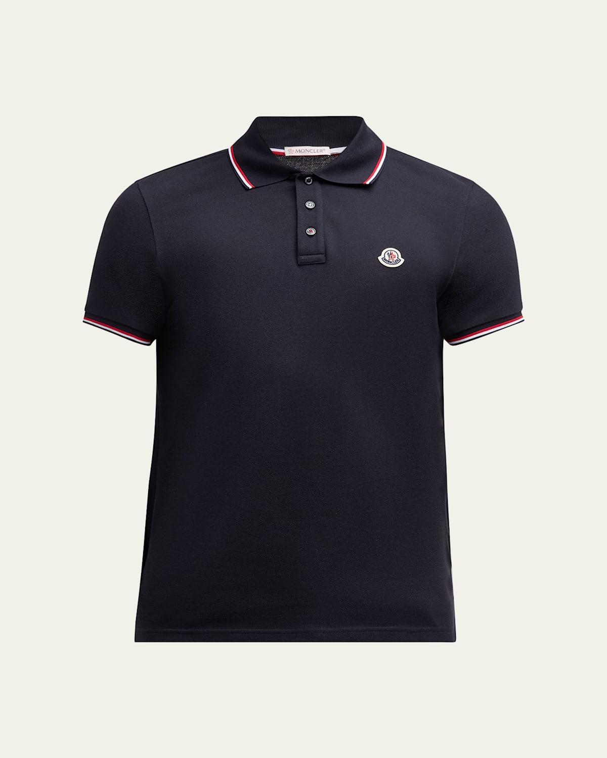 Mens Short Sleeve Logo Patch Cotton Pique Polo Shirt Product Image