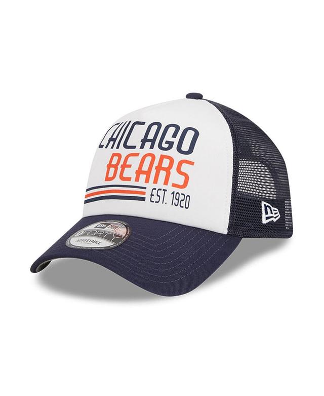 Mens New Era /Navy Chicago Bears Stacked A-Frame Trucker 9FORTY Adjustable Hat Product Image