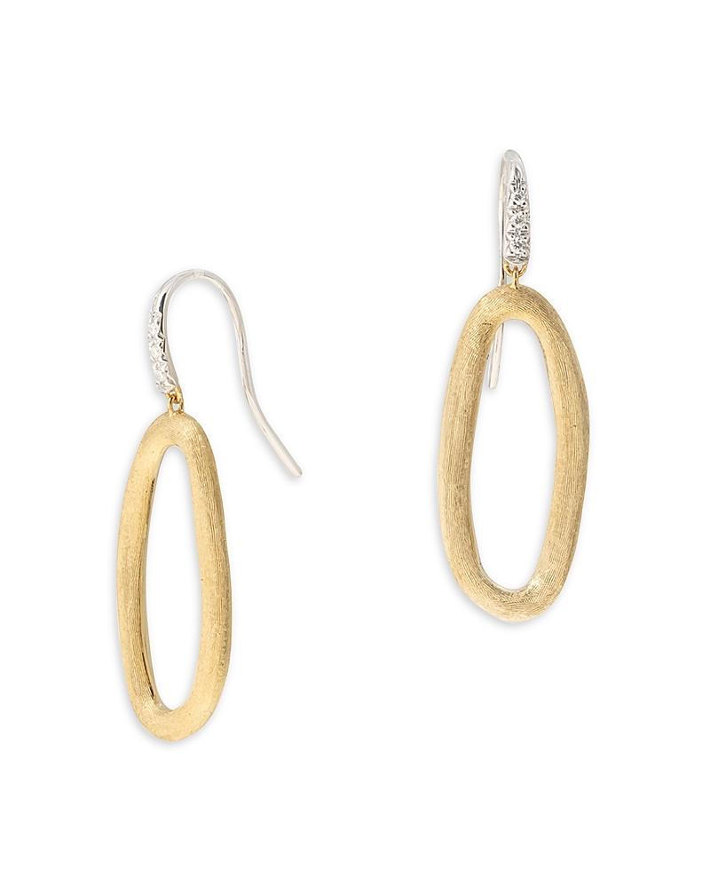 Marco Bicego 18K White & Yellow Gold Jaipur Link Diamond Oval Link Drop Earrings Product Image