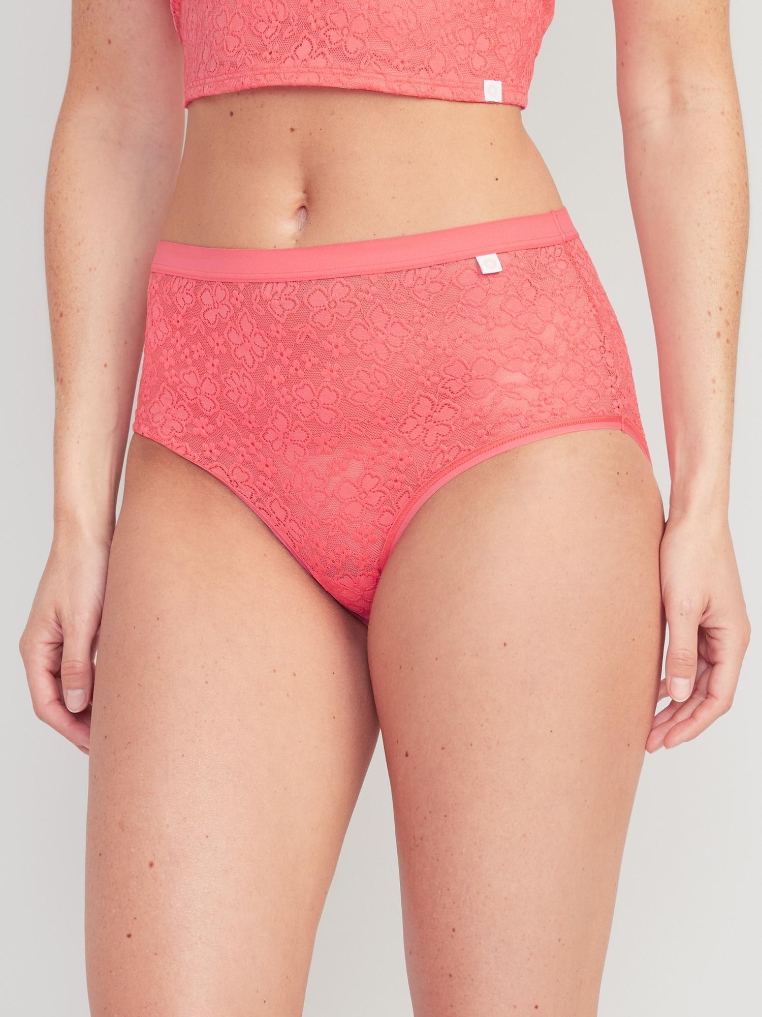 High-Waisted Lace Bikini Underwear Product Image