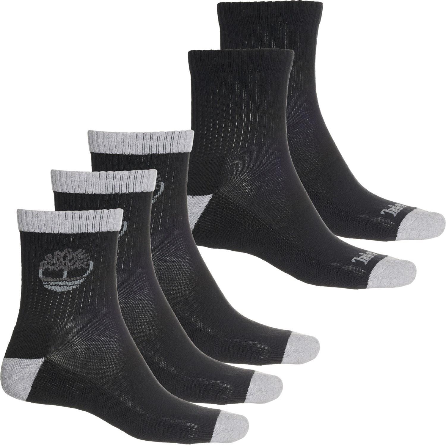 Timberland Logo Hike Mid-Length Socks - 5-Pack, Crew (For Men) Product Image