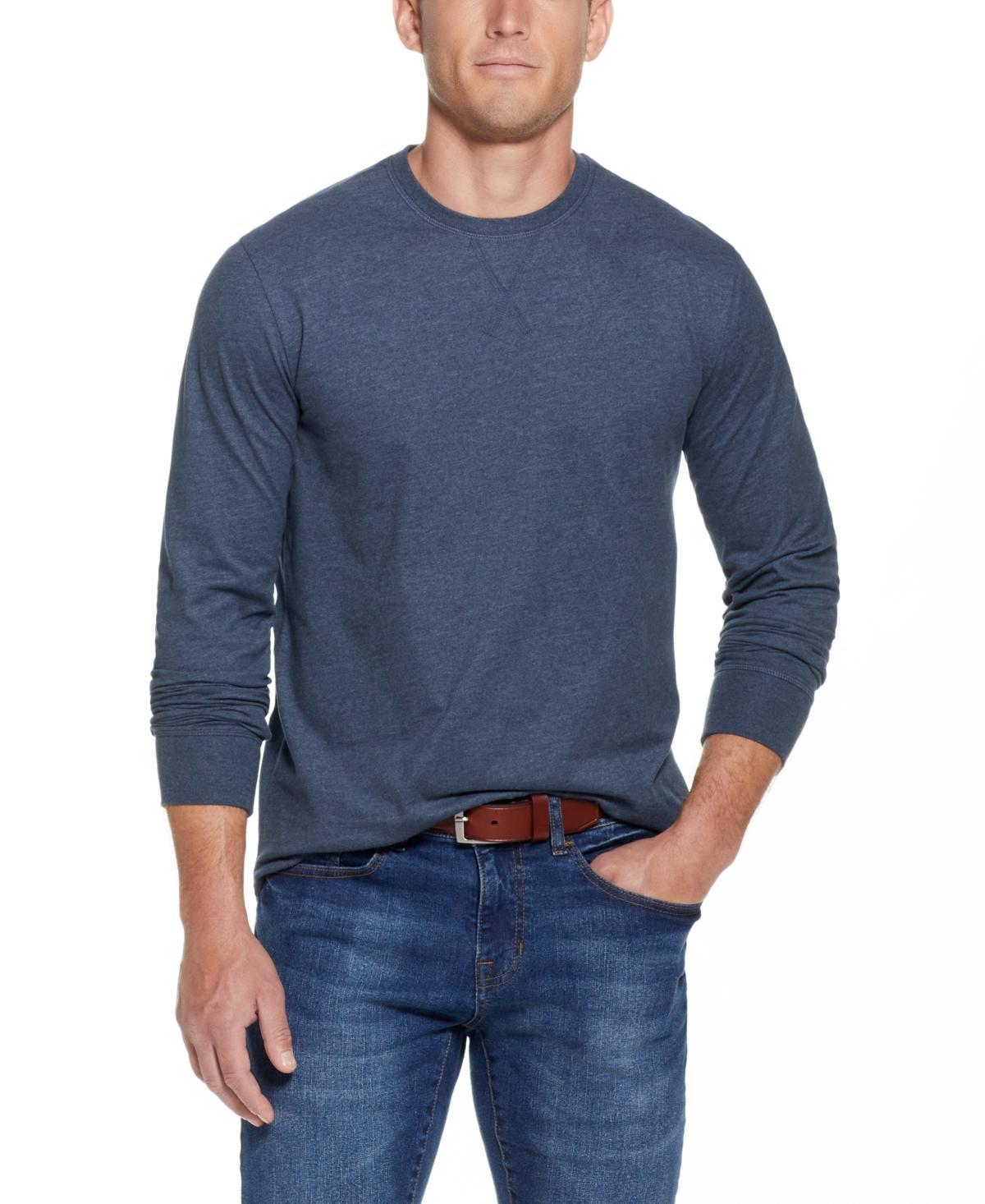 Weatherproof Vintage Mens Long Sleeved Brushed Jersey Crew Neck T-shirt Product Image