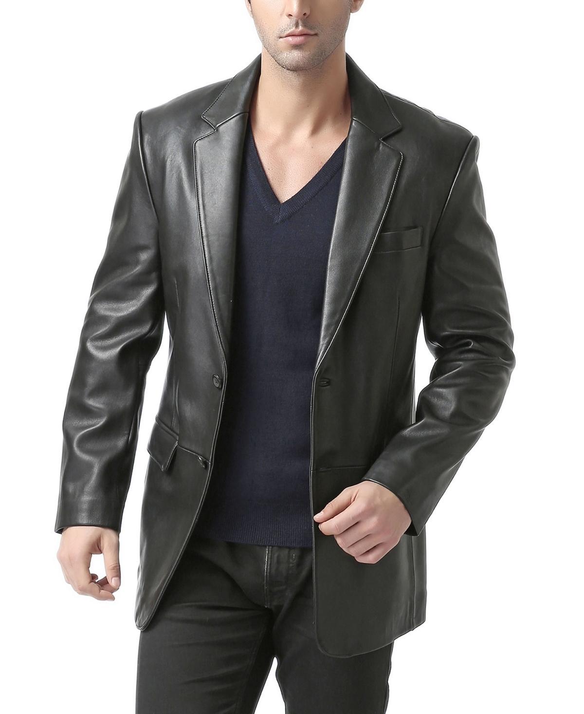 Bgsd Men Classic Two-Button Leather Blazer Product Image