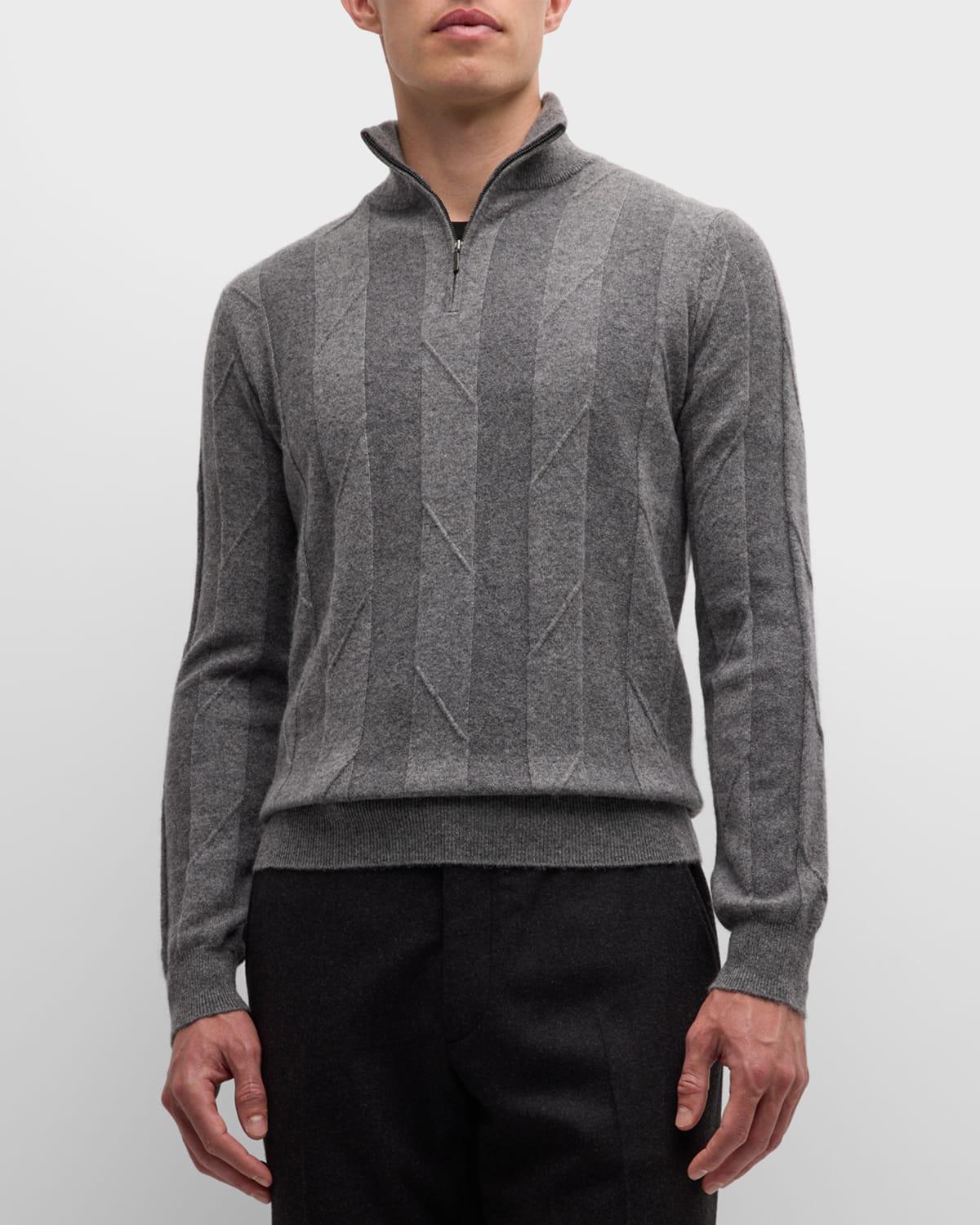 Mens Broken Cable Quarter-Zip Sweater Product Image