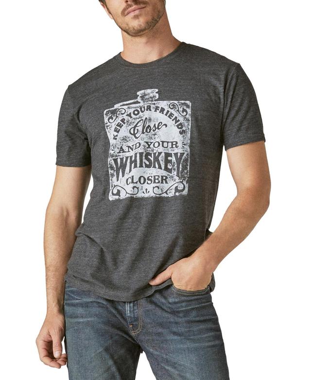 Lucky Brand Mens Keep Your Friends Close Whiskey Crewneck T-shirt Product Image