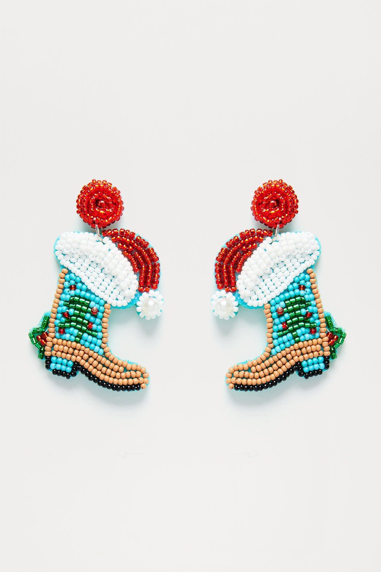 Christmas Rodeo Drop Earrings  - Multi Color Product Image