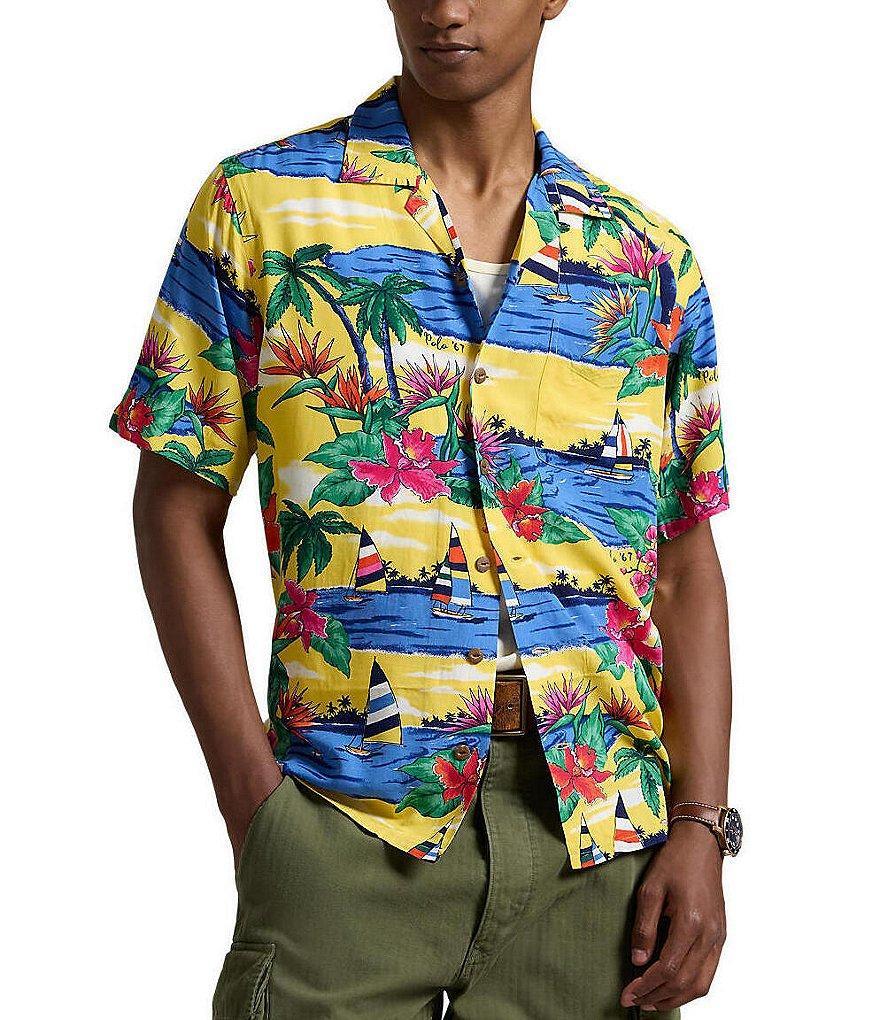 Polo Ralph Lauren Classic-Fit Tropical-Print Short Sleeve Woven Camp Shirt Product Image