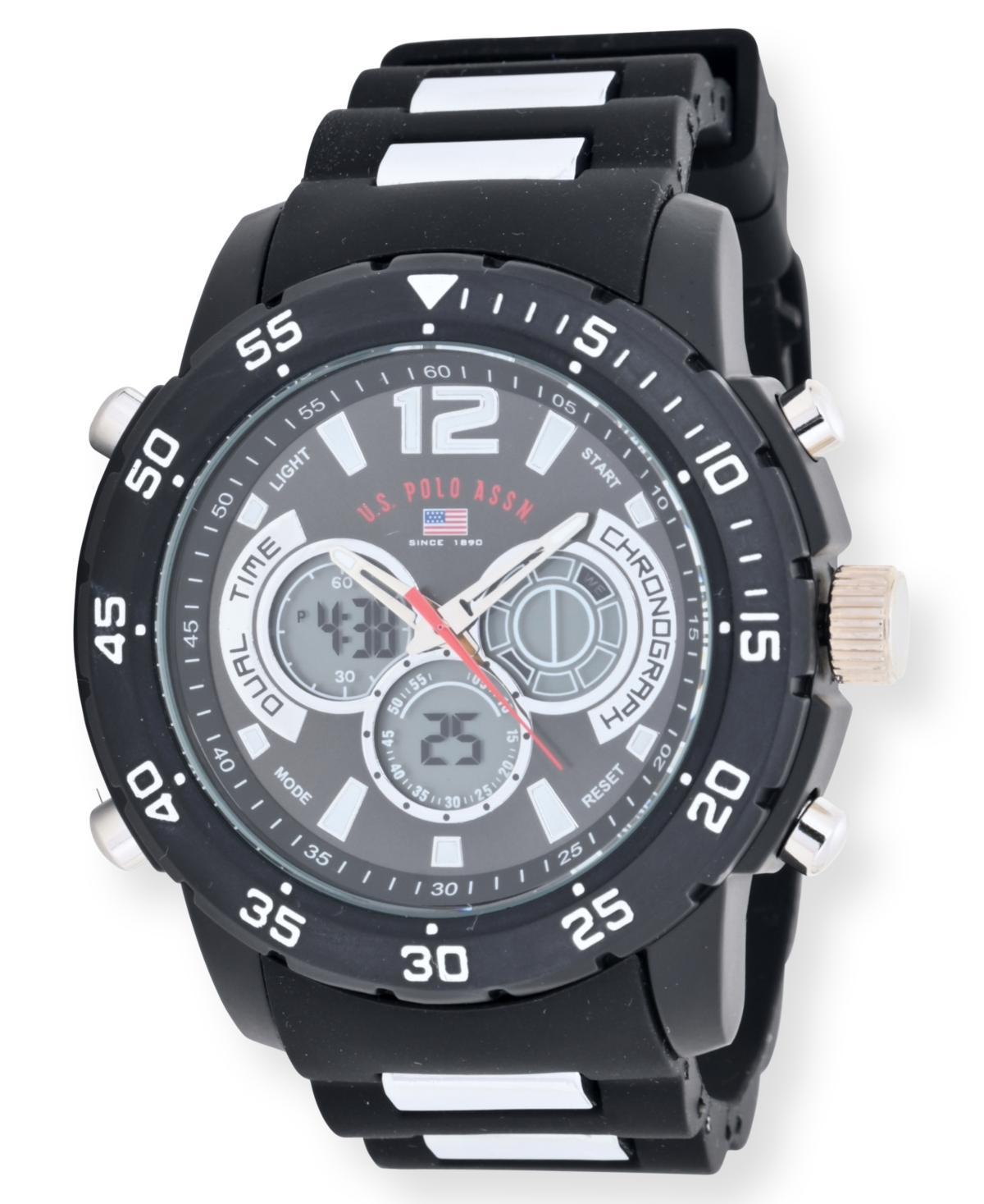 U.s. Polo Association Mens Black and Silver Strap Watch Product Image