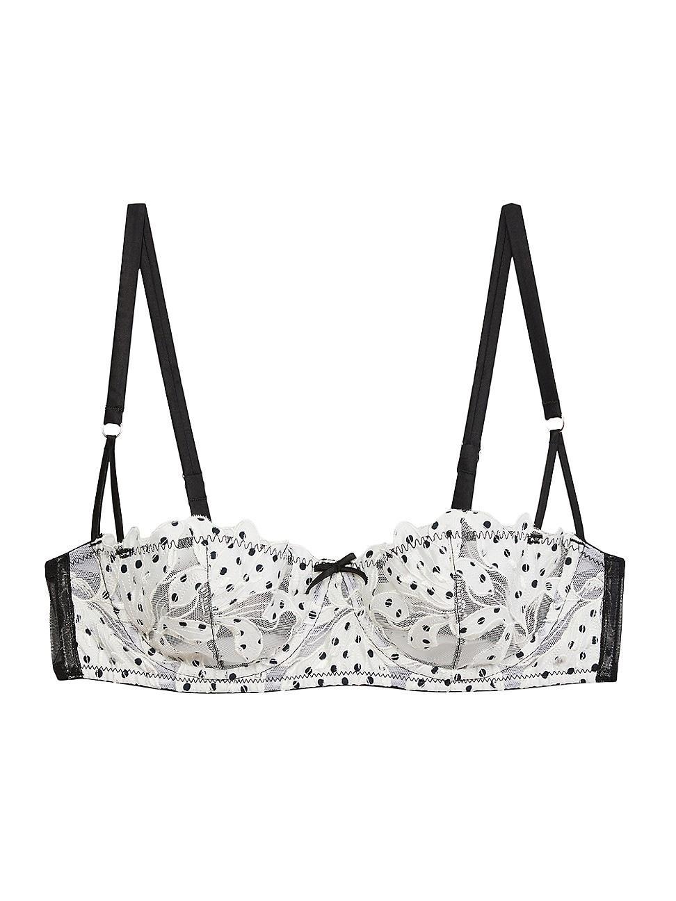 Womens Lily Embroidered Mesh Balconette Bra Product Image