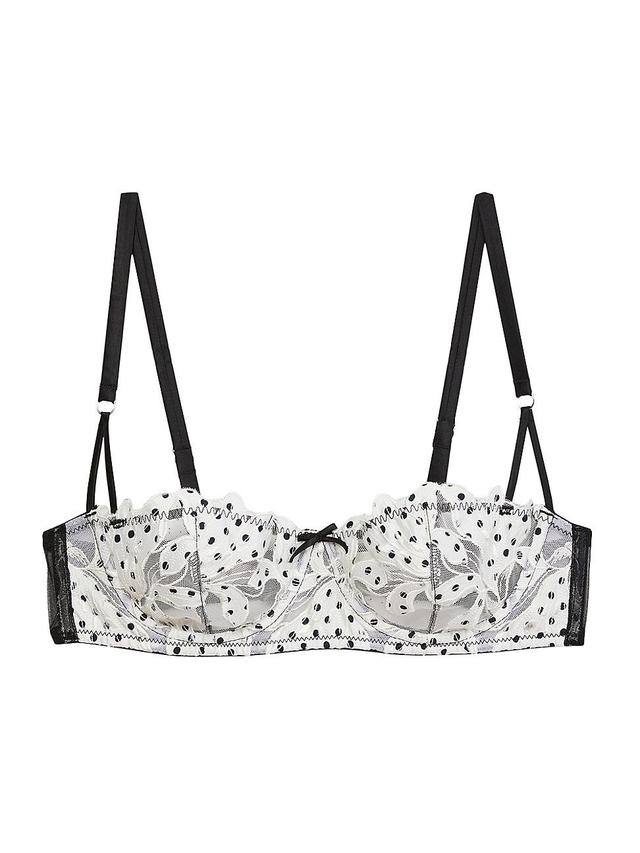 Womens Lily Embroidered Mesh Balconette Bra Product Image