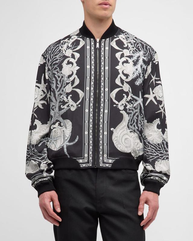 Mens Holiday-Print Zip Sweater Product Image