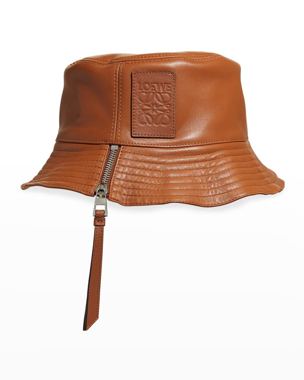 Fisherman Zip Leather Bucket Hat Product Image