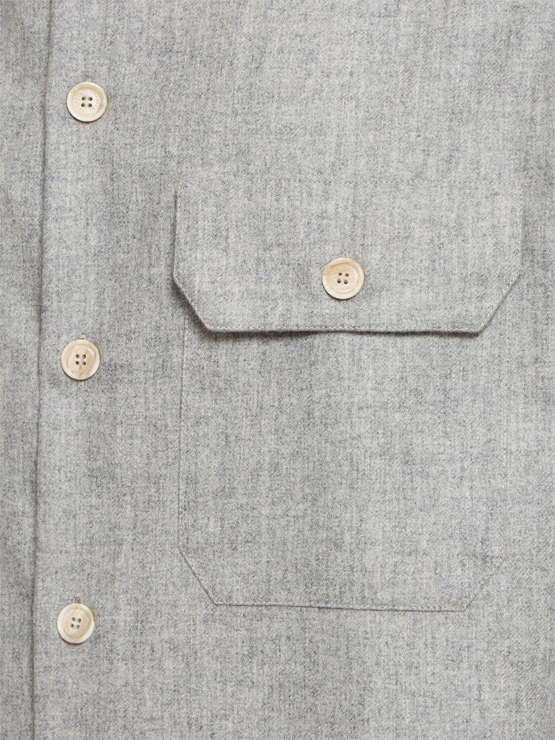 Wool Flannel Overshirt In Perla Product Image