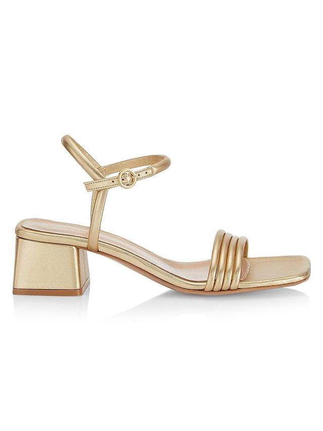 Womens Lena Leather Block-Heel Sandals Product Image