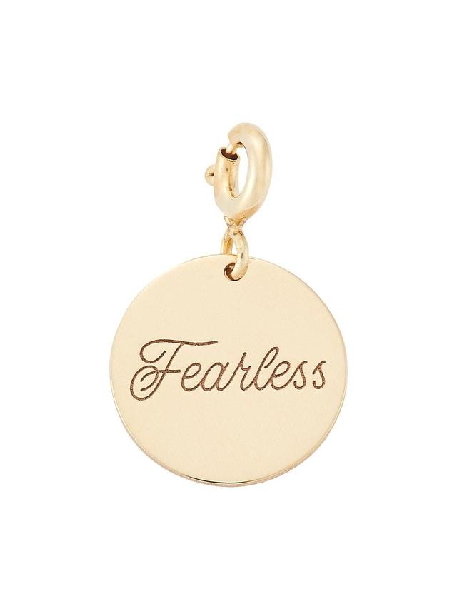 Womens 14K Yellow Gold Fearless Disc Charm Product Image