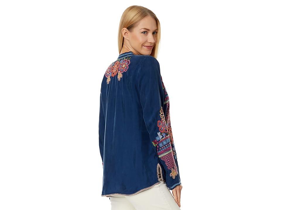 Johnny Was Katie Blouse (Blue Night) Women's Clothing Product Image