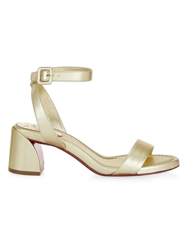 Miss Sabina Metallic Red Sole Ankle-Strap Sandals Product Image