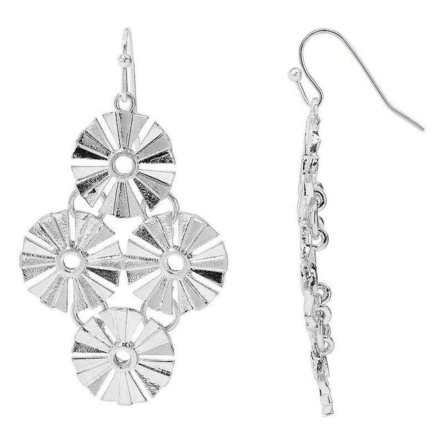 Sonoma Goods For Life Silver Tone Sunburst Chandelier Earrings, Womens, None Product Image