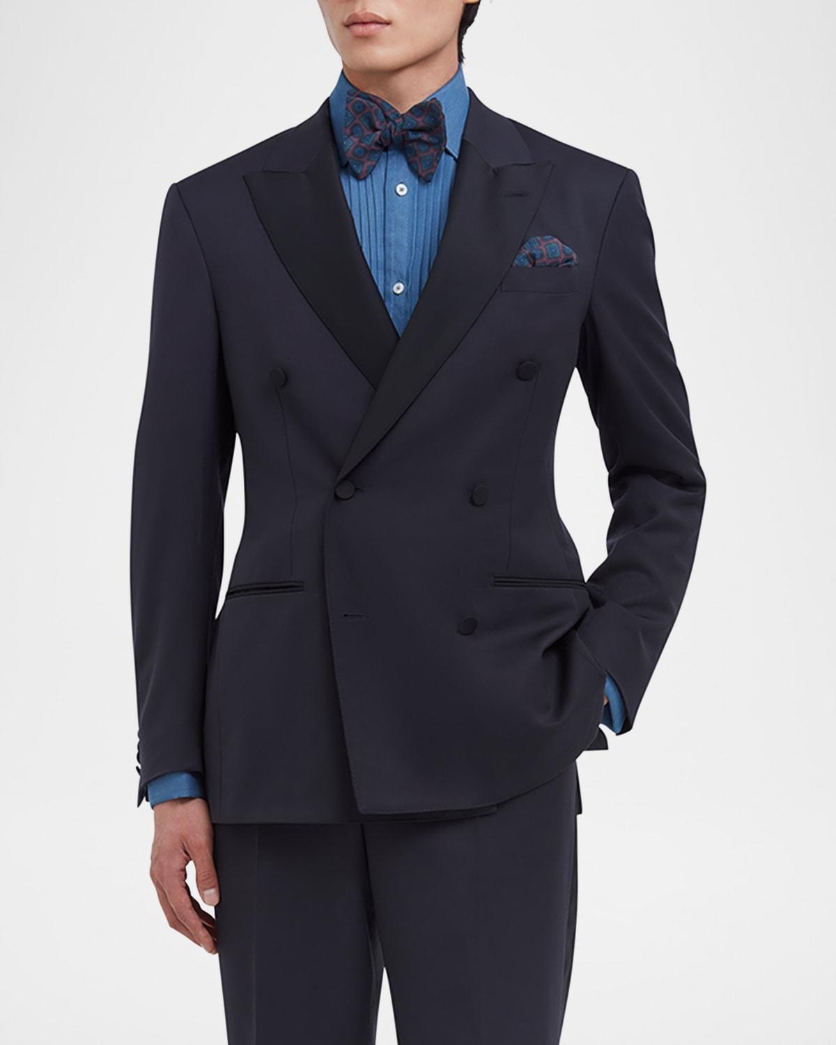 Men's Double-Breasted Peak Lapel Dinner Jacket Product Image